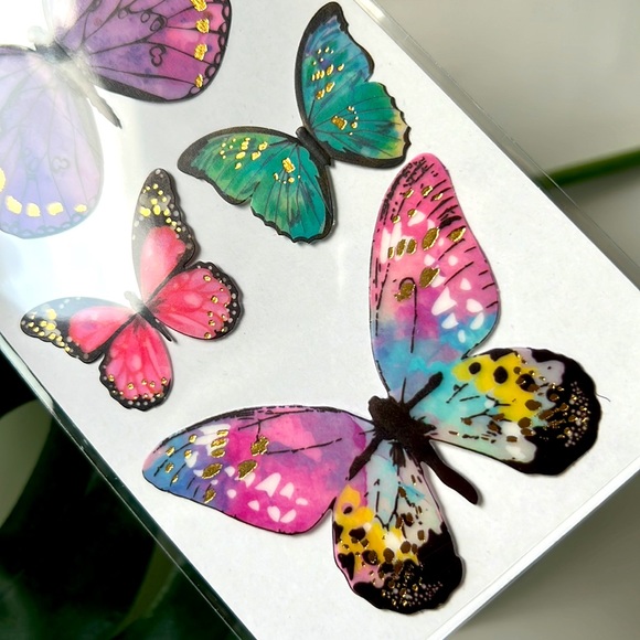 🆕 NEW 3D Self-Adhesive Butterfly Stickers with foil (7 pieces) - Picture 8 of 15